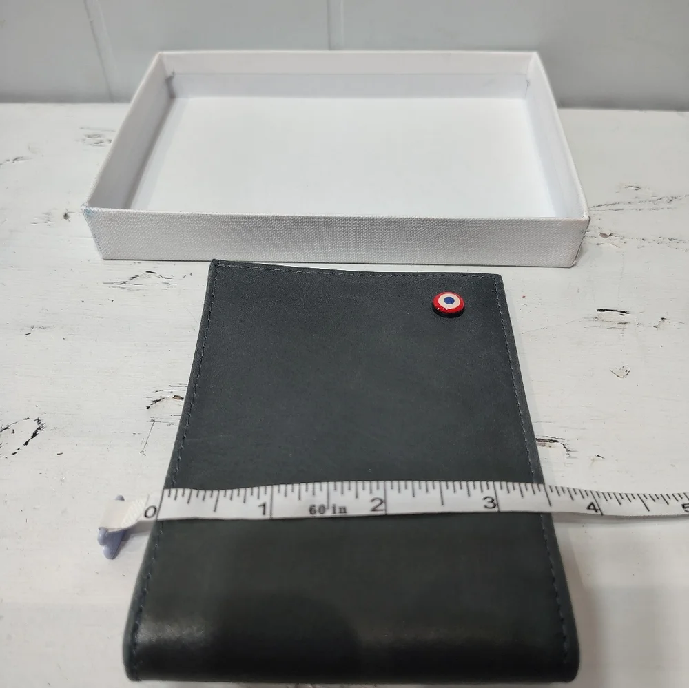 Men’s Italian Nubuck Leather Wallet Gift Boxed Gray Larmorie Officiel Arthur 2.0